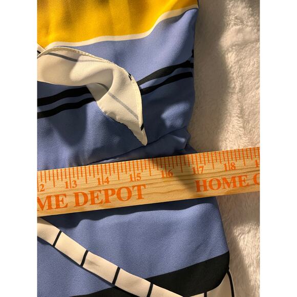 Amissima Striped Ruffle Maxi Dress Multicolor Sleeveless Drawstring Waist Sz 14 - Picture 8 of 8